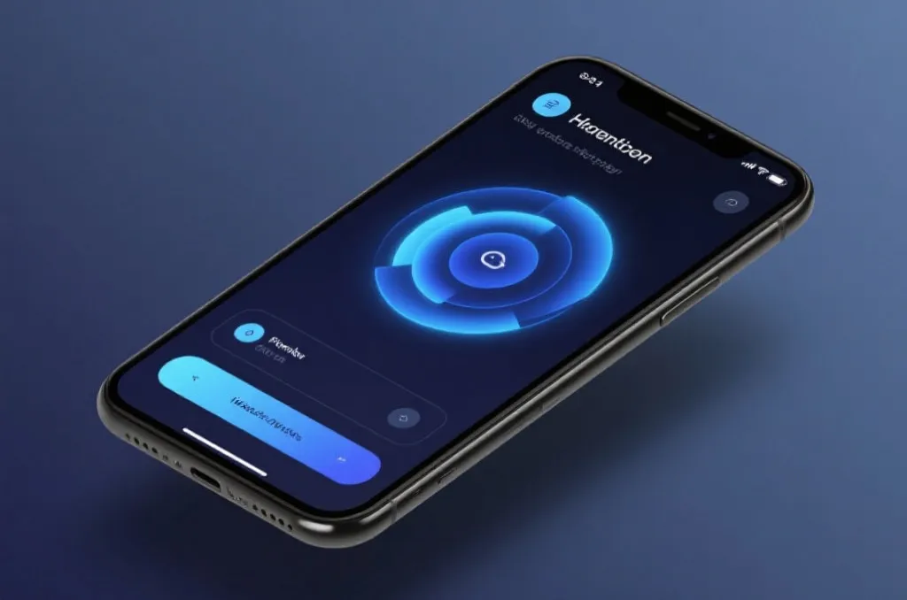 Modern smartphone displaying a sports application interface with dynamic layout and smooth fluid graphics
